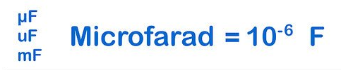 microfarad = 10-6 F